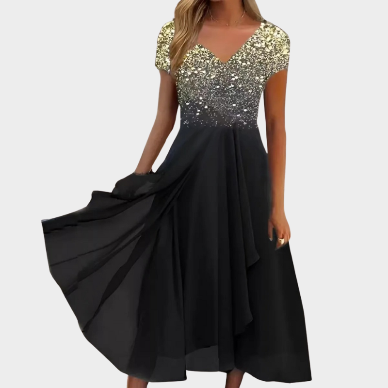 Dress gold black