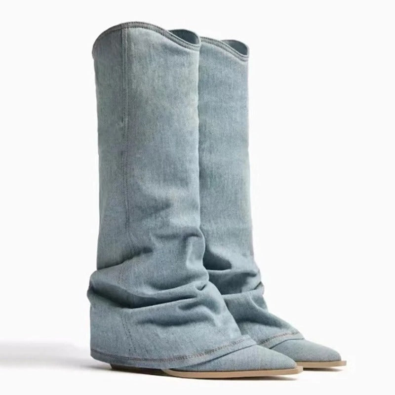 Denim boots women