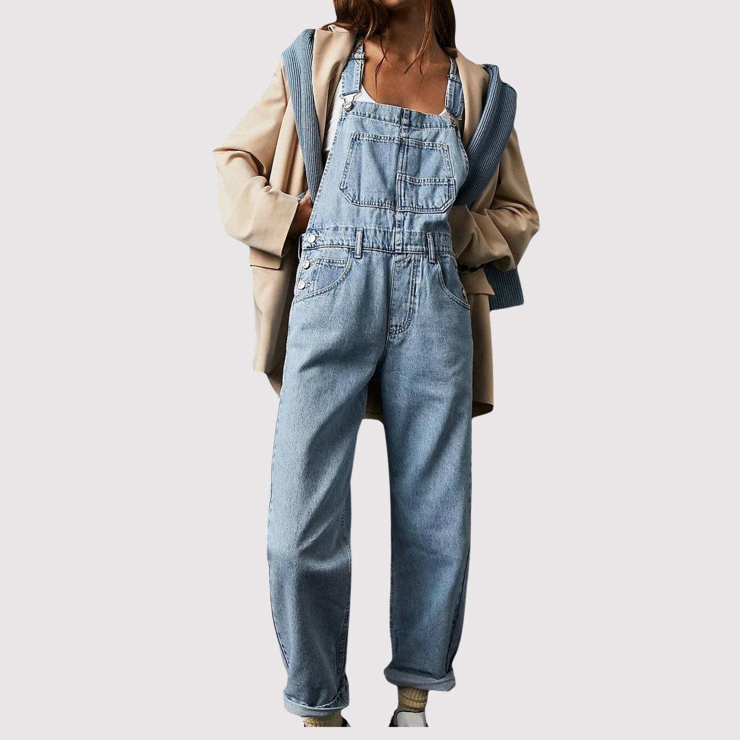 Denim overall women light blue