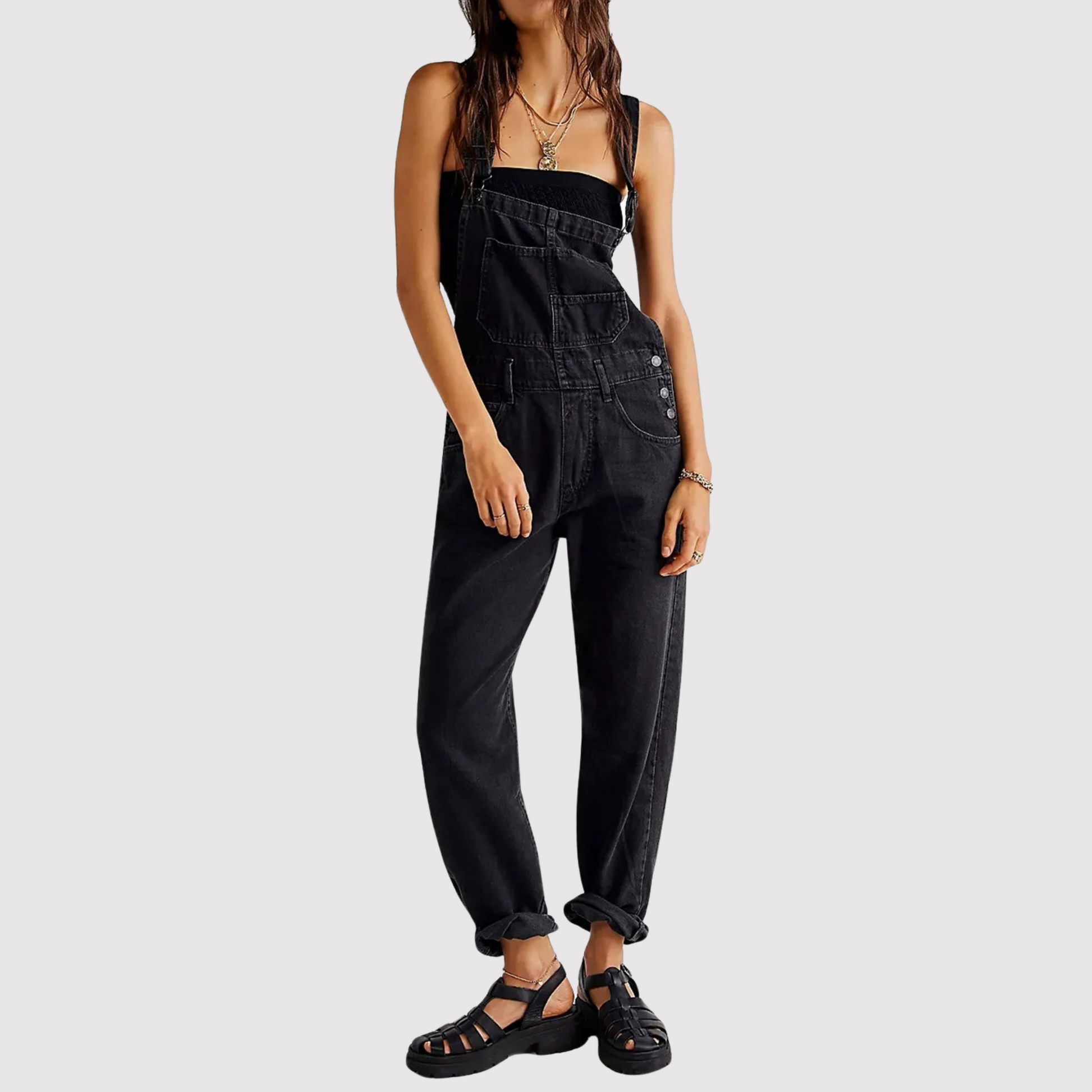 Denim overall women black