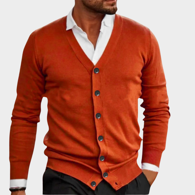 Men Cardigan orange